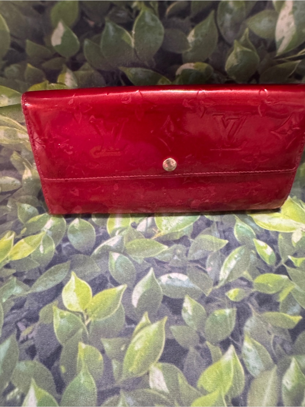 Louis Vuitton Red Vernis Monogram Continental Wallet